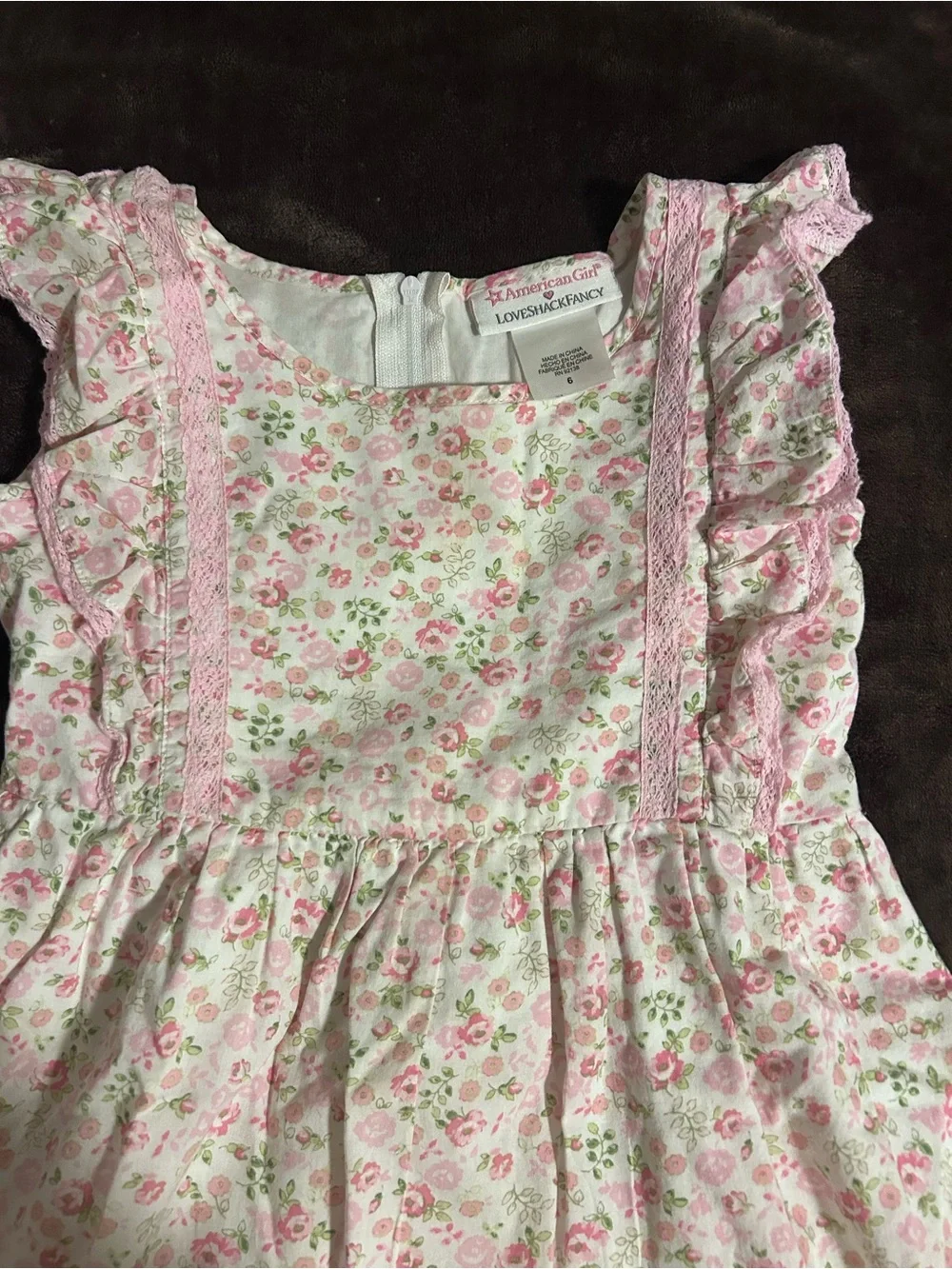 American Girl - LoveShackFancy Floral Dress, Janie&Jack Red Rose Top, BittyBaby